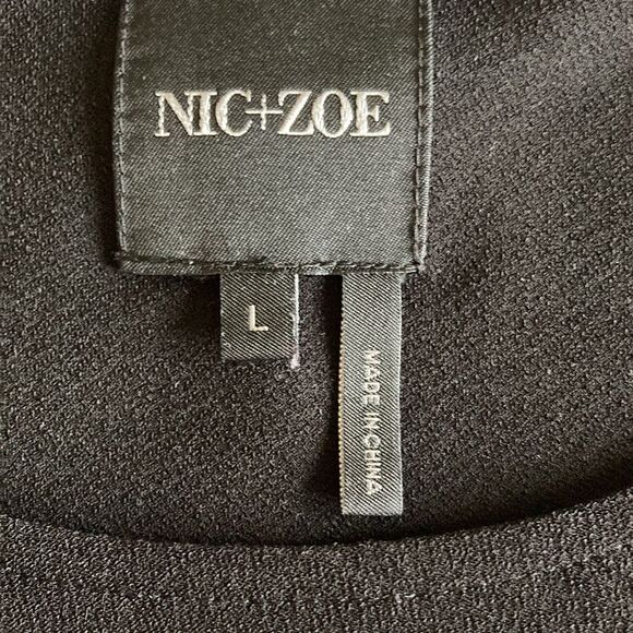 NIC & ZOE Fundamental Drape Dress Black Onyx Large - Picture 6 of 8